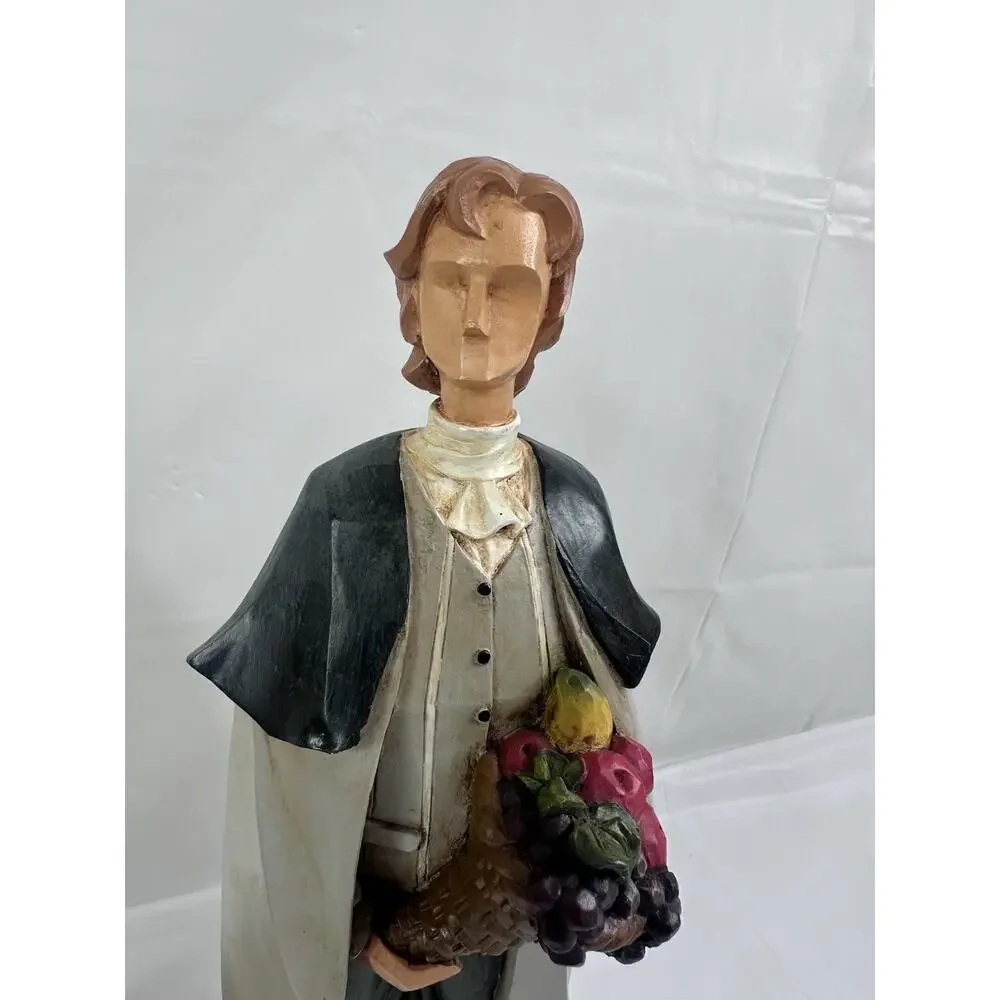Pilgrim Figurine Folk Art Primitive Thanksgiving Fall Decor